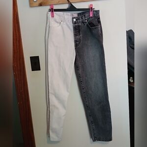Two-Tone Black and White Jeans
